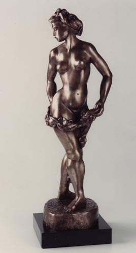 GIRL WITH GARLAND bronze, 30″ x 16″ x 20″