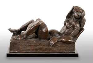 RECLINING WOMAN bronze, 11″ x 18″ x 10″