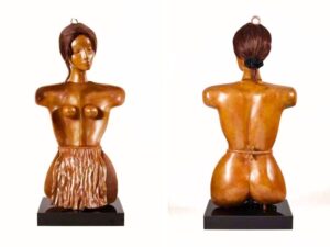 Housewife bronze sculpture by Judith Peck