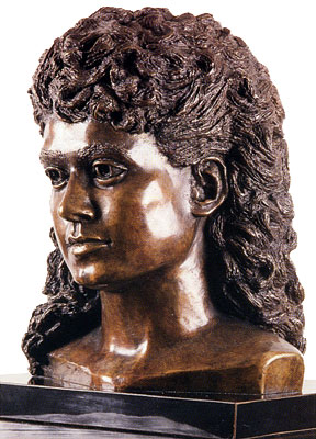 Sabrina bronze portrait by Judith Peck